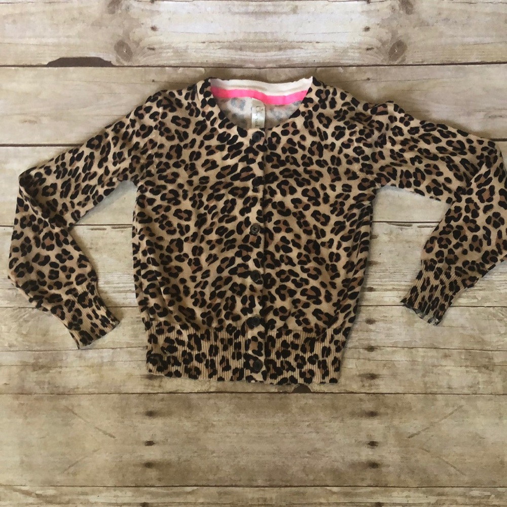 Girls cheetah print cardigan